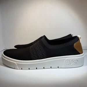 Ryka Vista Stretch Knit Slip-Ons with Re-Zorb Sneakers Black Women's 9.5 M NIB